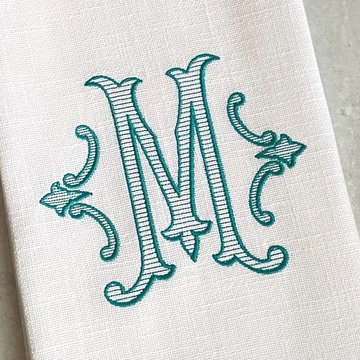 Monogram Embroidered Towel for Kitchen