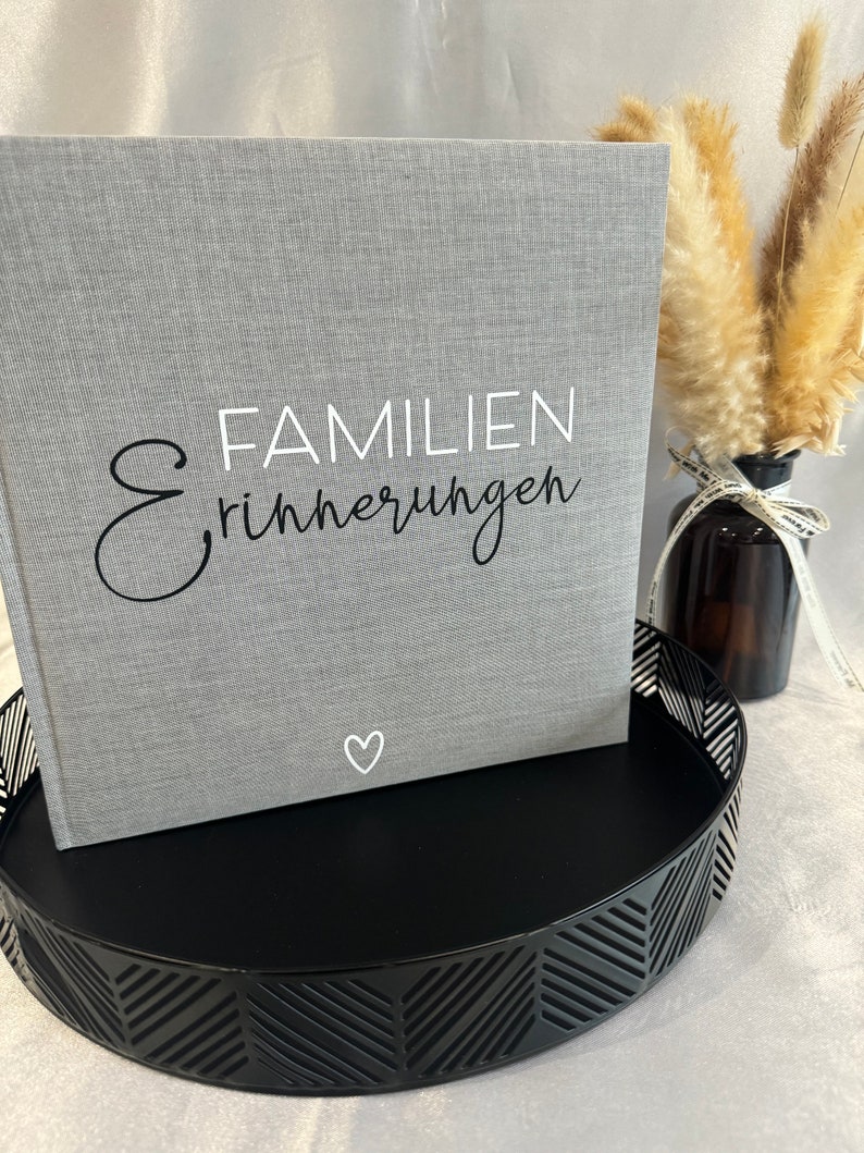 Fotoalbum Leinen personalisiert / Fotoalbum Namen / Geschenk zur Taufe / Hochzeitsalbum / Geburt / Jahrestag / Gästebuch / Babyalbum / JGA Bild 2