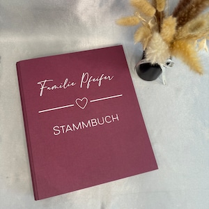 Stammbuch der Familie / Stammbuch Leinenordner / Hochzeit / Standesamt / Heiratsurkunde / Geburtsurkunde / personalisiert / A4 / Herz