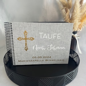 Fotoalbum Leinen personalisiert / Fotoalbum Namen / Geschenk zur Taufe / Hochzeitsalbum / Geburt / Jahrestag / Gästebuch / Babyalbum / JGA Bild 5