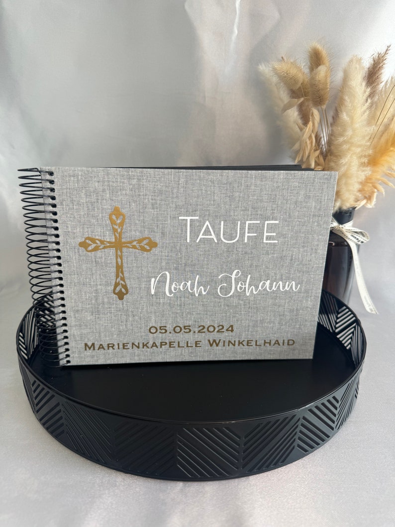 Fotoalbum Leinen personalisiert / Fotoalbum Namen / Geschenk zur Taufe / Hochzeitsalbum / Geburt / Jahrestag / Gästebuch / Babyalbum / JGA Bild 5