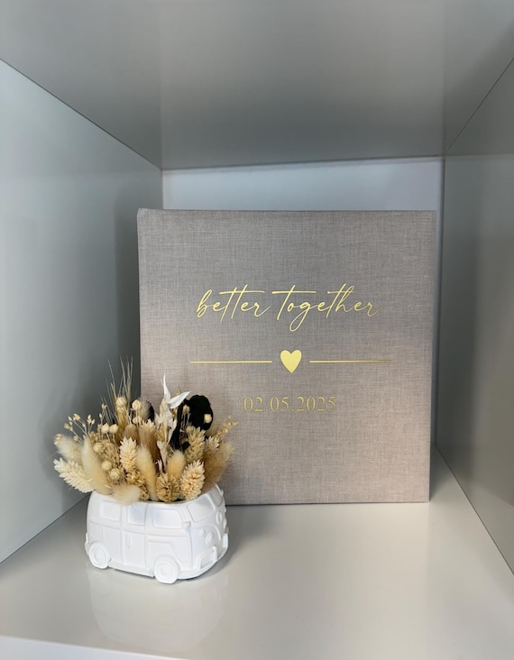 Fotoalbum Leinen personalisiert / Fotoalbum Namen / Geschenk zur Taufe / Hochzeitsalbum / Geburt / Jahrestag / Gästebuch / Babyalbum / JGA