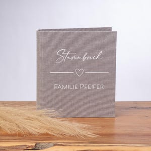Stammbuch A5 Leinen / Stammbuch der Familie Leinenordner / Hochzeit / Standesamt / Heiratsurkunde / Geburtsurkunde / personalisiert / Herz