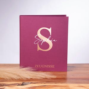 Zeugnismappe personalisiert / Leinenordner / Besonderes Geschenk zur Einschulung / DIN A4 / Zeugnisordner Schulkind / endlich Schulkind