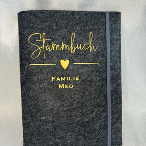 Stammbuch der Familie / Stammbuch Filz / Filzmappe / Heiratsurkunde / Geburtsurkunde / mit Folien / personalisiert / A5 / Sichtbuch Bild 10
