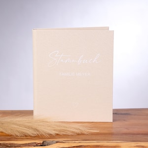 Stammbuch A4 Leinen / Stammbuch der Familie Leinenordner / Hochzeit / Standesamt / Heiratsurkunde / Geburtsurkunde / personalisiert / Herz