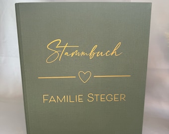 Stammbuch A4 Leinen / Stammbuch der Familie Leinenordner / Hochzeit / Standesamt / Heiratsurkunde / Geburtsurkunde / personalisiert / Herz