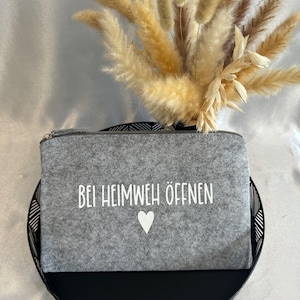 Heimweh Täschchen / Geschenk gegen Heimweh / Umzug / Ausland / Klassenfahrt / Auswanderung / Reise / Bei Heimweh öffnen / Reha / Filztasche Bild 6