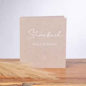 Stammbuch A5 Leinen / Stammbuch der Familie Leinenordner / Hochzeit / Standesamt / Heiratsurkunde / Geburtsurkunde / personalisiert / Herz
