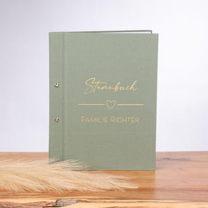 Stammbuch A4 Leinen / Stammbuch der Familie mit Hüllen / Hochzeit / Standesamt / Heiratsurkunde / Geburtsurkunde / personalisiert / Herz