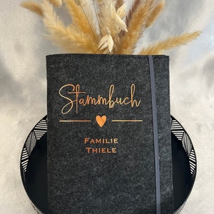 Stammbuch der Familie / Stammbuch Filz / Filzmappe / Heiratsurkunde / Geburtsurkunde / mit Folien / personalisiert / A5 / Sichtbuch Bild 2