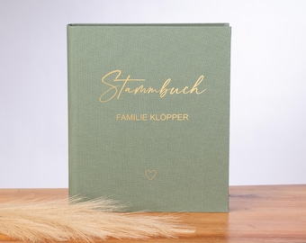 Stammbuch A4 Leinen / Stammbuch der Familie Leinenordner / Hochzeit / Standesamt / Heiratsurkunde / Geburtsurkunde / personalisiert / Herz