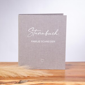 Stammbuch A5 Leinen / Stammbuch der Familie Leinenordner / Hochzeit / Standesamt / Heiratsurkunde / Geburtsurkunde / personalisiert / Herz