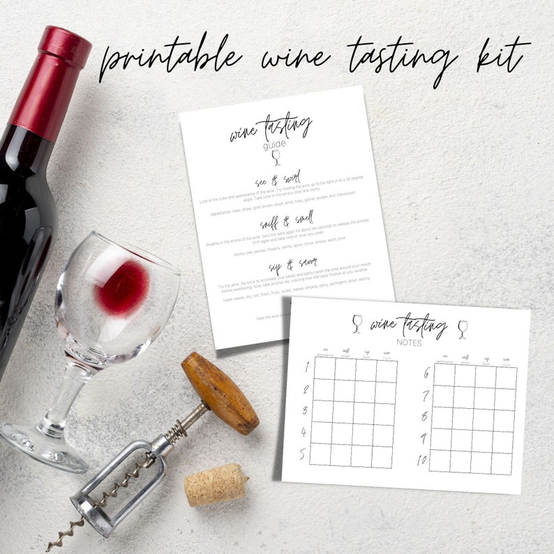 Wine Tasting Party Kit. Instant Download Printable. Score Etsy