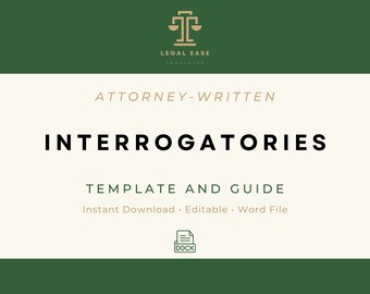 Collection Defendant’s Interrogatories | Discovery Legal Template | Attorney-Written | Pro Se Form | Editable Word Download