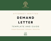 Demand Letter | Legal Template | Attorney-Written | Pro Se Form | Editable Word Download | Downloadable Legal Template | Business Template