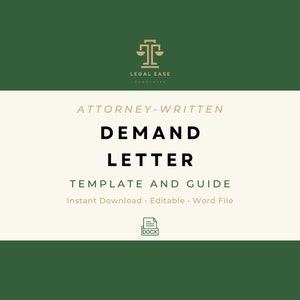 Carta de demanda / Plantilla legal / Escrita por un abogado / Formulario Pro Se / Descarga de Word editable / Plantilla legal descargable / Plantilla comercial