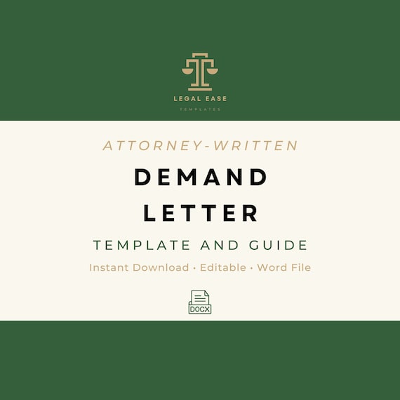 Demand Letter | Legal Template | Attorney-Written | Pro Se Form | Editable Word Download | Downloadable Legal Template | Business Template