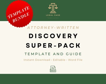 Defendant’s Discovery Super-Pack Collection | Discovery Legal Templates | Attorney-Written | Pro Se Form | Editable Word Download