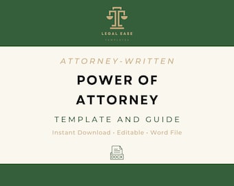 Limited Power of Attorney| Legal Template | Attorney-Written | Pro Se Form | Editable Word Download | Downloadable Legal Template