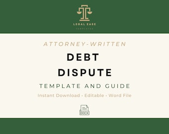Debt Verification Dispute | Demand To Remove Negative Credit Reporting | Attorney-Written | Pro Se Legal Template | Editable Word Download