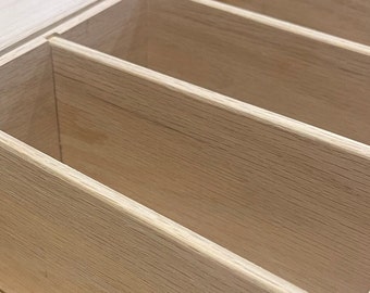 Custom Oak Trading Card Box - Handmade Wooden Storage with Dovetail Corners - Personalized Size
