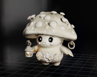 Whimsical Mushroom Sprite | 3D Printable STL File | Fantasy Garden Creature - For Tabletop RPG Games, Collections, Jewelry Making, & More!