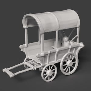 Medieval Pull Cart | 3D Printable STL File | Fantasy Accessory - For Tabletop RPG Games, Collections, Jewelry Making, & More!