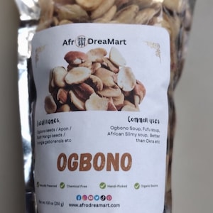 Ogbono Seeds | Apon | Bush Mango Seeds | Irvingia gabonensis | Dika Nuts | African Mango | 8.8 oz