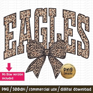 Eagles retro leopard typography distressed School Spirit PNG School Mascot Go Team Preppy Mascot Png Trending Png Jackets varsity DTG DTF