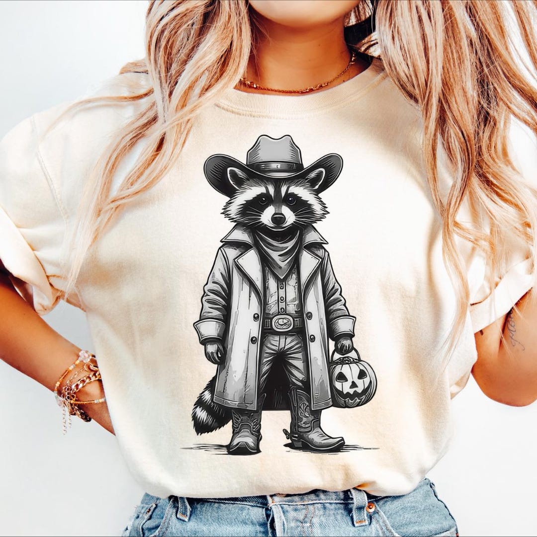 Funny Western Raccoon Png, Cowboy Raccoon Png, Vintage Style Western ...