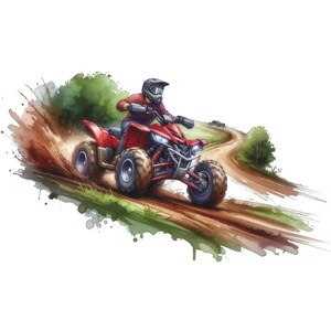 Clipart quad, images de quad, 13 images clipart aquarelle, fichiers JPG imprimables, téléchargement immédiat, usage commercial, créations en papier, moto VTT