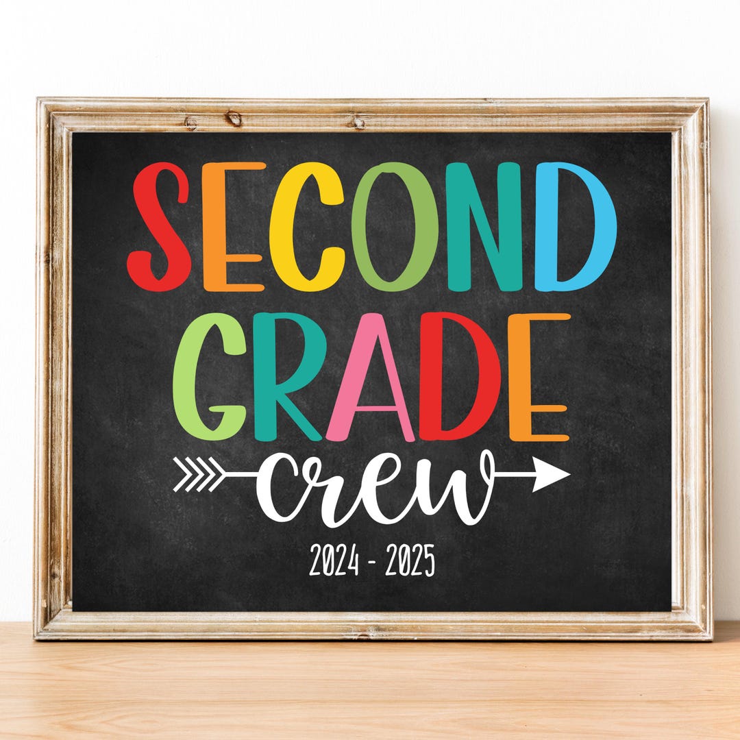 First Day of 2nd Grade Sign, First Day of School Sign, Printable 2nd ...