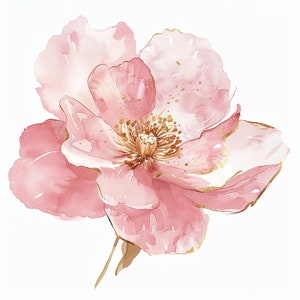 11 rosa Blumen Clipart, rosa Blumendruck, druckbare Aquarell Clipart, hochwertige PNGs, digitaler Download, Papiermodell, Junk Journal