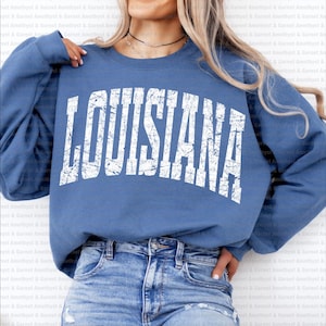 Louisiana retro typography distressed School Spirit PNG, State School Mascot, Go Team, Preppy Mascot Png, Trending Png Jackets varsity DTG D