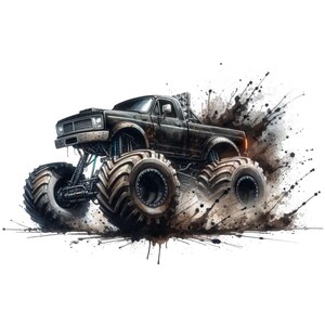 11 PNG NERO Monster Truck Clipart / Extreme Offroad Vehicle Clipart Monster truck bundle Illustrazioni Download immediato per uso commerciale