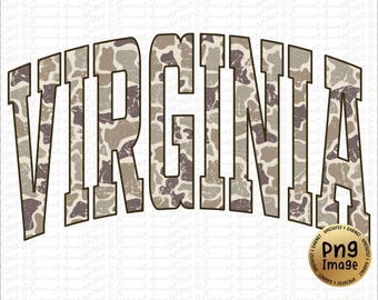 Virginia Retro camo Western PNG Retro Camo Country Distressed Varsity Cowboy Quote, Camouflage Sublimation Design For Shirt Cup Mug