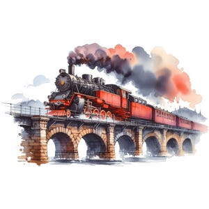 10 Locomotiva a vapore PNG, Clipart treno, clip art locomotiva PNG, Uso commerciale, clipart treno png, diario spazzatura, scrapbooking