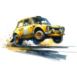 12 YELLOW Rally Cars Png Bundle,high Quality Png,rally Car Transparent ...