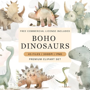 Watercolor Dinosaur Clipart, Dinosaur clipart, Nursery Clipart, PNG, Dinosaur birthday party Decor, Dinosaur stickers, Dinosaur baby shower