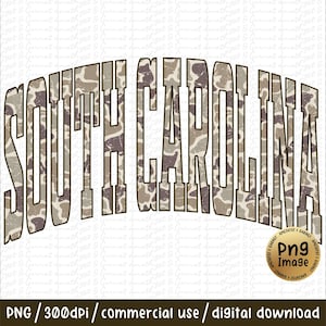 South Carolina Retro camo Western PNG Retro Camo Country Distressed Varsity Cowboy Quote, Camouflage Sublimation Design For Shirt Cup Mug
