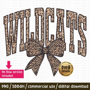Wildcats retro leopard typography distressed School Spirit PNG School Mascot Go Team Preppy Mascot Png Trending Png Jackets varsity DTG DTF