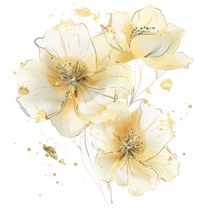 11 gele bloemen clipart, gele bloemenprint, afdrukbare aquarel clipart, hoge kwaliteit PNGs, digitale download, papier ambachtelijke, junk journal