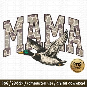 Retro Camo Mama Duck Png, Mama Camouflage Png , Mama Camo, Old Camo Mama , Mama Png, Vintage Camo Mama Mothers Day Sublimation Bow a
