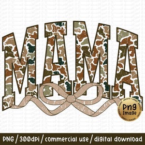 Retro Camo Mama Coquette Png, Mama Camouflage Png , Mama Camo, Old Camo Mama , Mama Png, Vintage Camo Mama Mothers Day Sublimation Bow