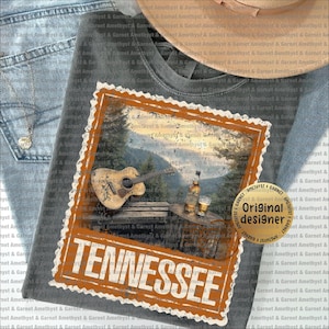 Tennessee Stamp State Design PNG Shabby Chic Cottage Core Granmillenial 4th of July Americana USA Flag Fourth of July Memorial Day State PNG