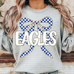 Eagles checkered bow, Trendy Eagles Mascot PNG Eagles Mama Shirt Design Eagles Fan, Eagles Mascot Digital, Trendy Team Shirt Design Women