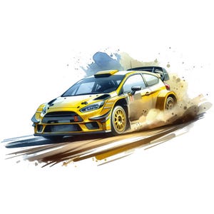 12 YELLOW Rally Cars Png Bundle,high Quality Png,rally Car Transparent ...