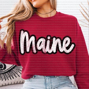 Maine Typography State Design | Digital Download | PNG File | Sublimation and DTF Design | Distressed Design | Retro Typewriter