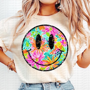 zomerse smiley met neonprint png Retro groovy smiley png sublimatieontwerp vintage dierenprint png summer vibes smiley 2